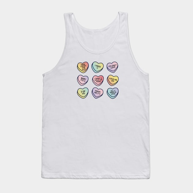 Beatles Love Songs Conversation Hearts Tank Top by maura41